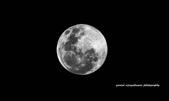Full Moon Picture in Monochrome