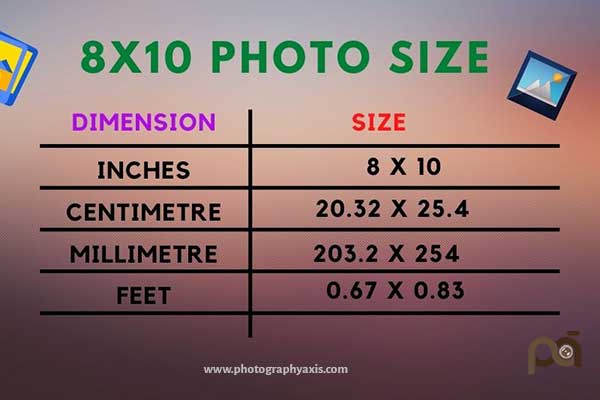 8x10 photo dimensions