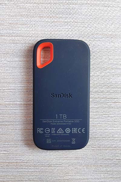 Backside View- SanDisk Extreme Portable SSD