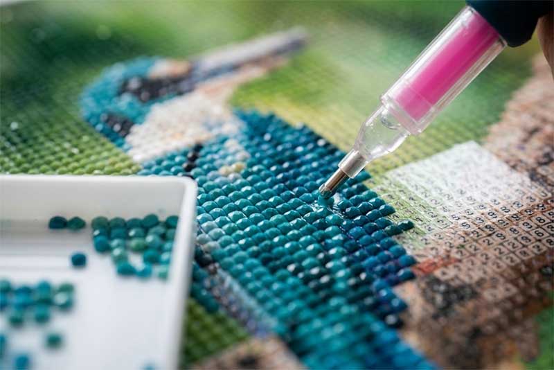 Diamond Painting closeup