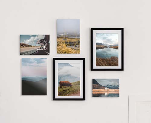 photo prints on wall