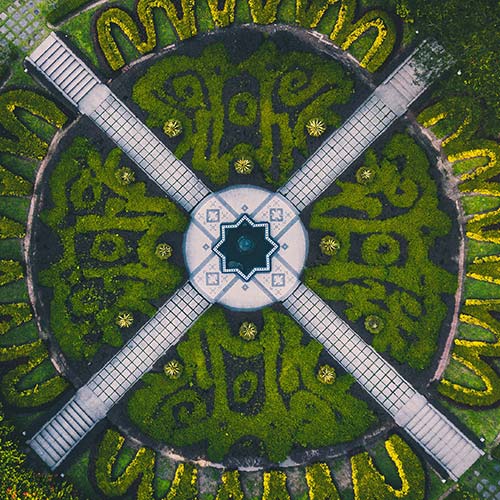 symmetrical pattern photography from top